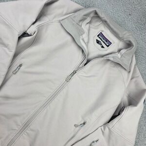 Patagonia Softshell Jacket Women Large Gray Full Zip Corporate Logo